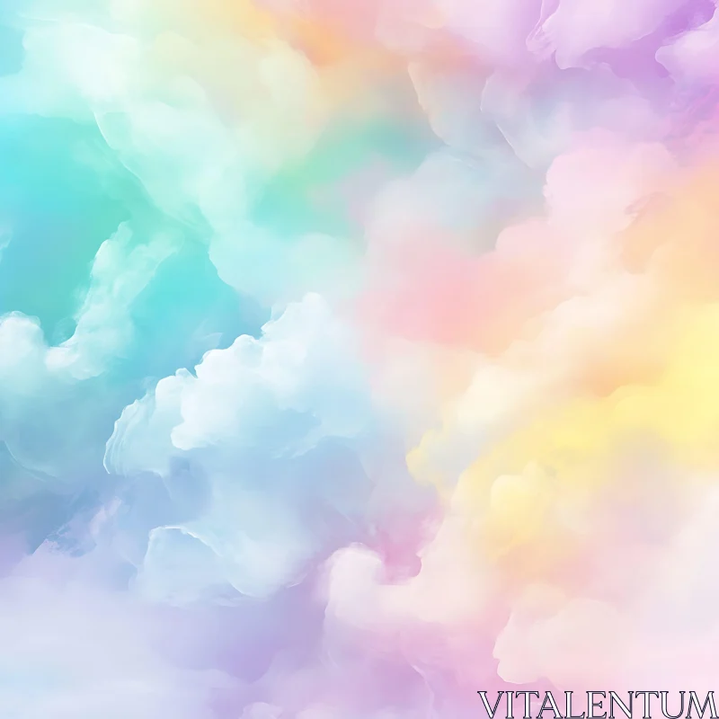 AI ART Soft Pastel Cloudscape Painting