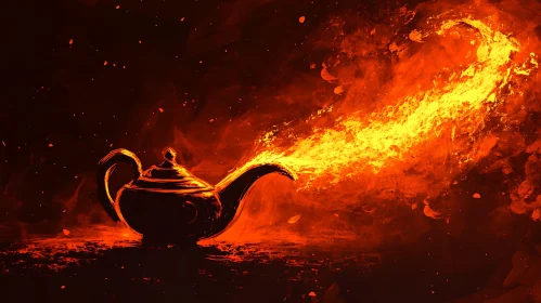 Magical Teapot Unleashing Inferno