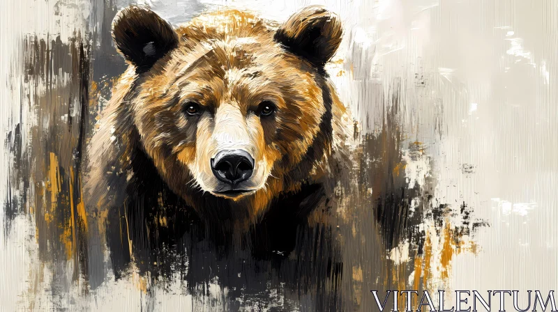 AI ART Bold Brushstroke Bear Artwork