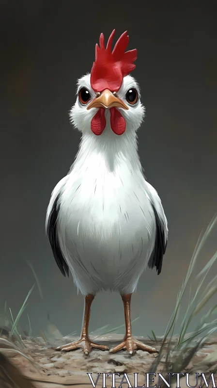 Lifelike Rooster Illustration AI Image