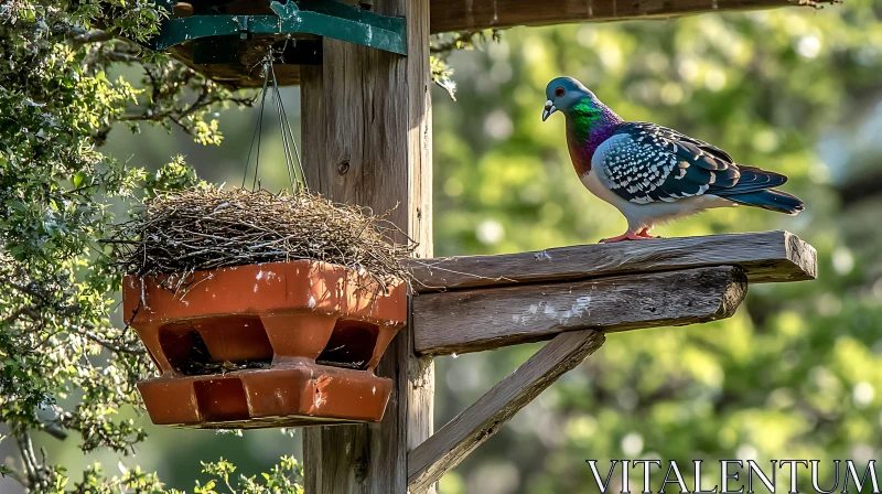 AI ART Bird on Birdhouse