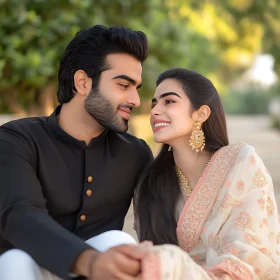 Loving Couple in Traditional Attire