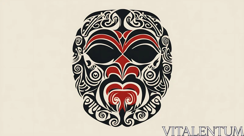 AI ART Stylized Ethnic Mask Decorative Design