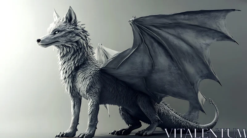 AI ART Wolf Headed Dragon