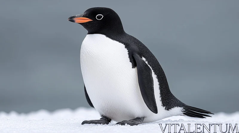 Majestic Penguin on Snow AI Image