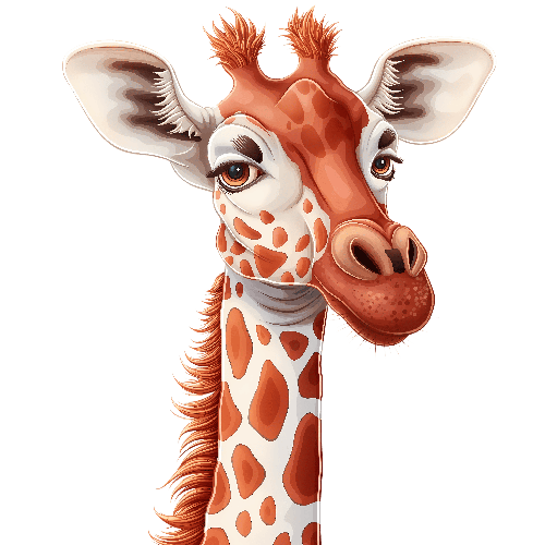 Cartoon Giraffe T-Shirt Design for Kids