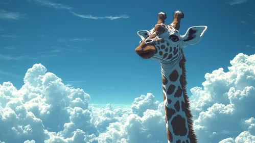 Dreamlike Giraffe in the Sky