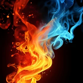 Duality of Fire and Smoke in Abstract Art