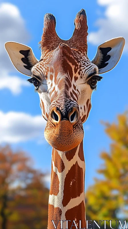 Giraffe Portrait AI Image