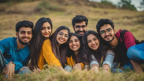 Smiling Friends on the Grass