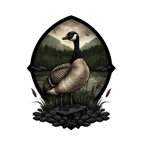 POD Design Elegant Canada Goose T-Shirt Design in Nature Setting