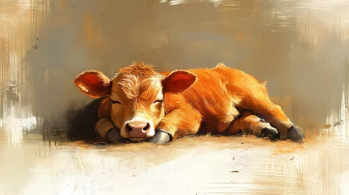Tranquil Calf Painting
