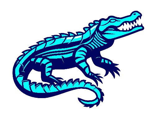 Intriguing Blue Crocodile on Transparent Background