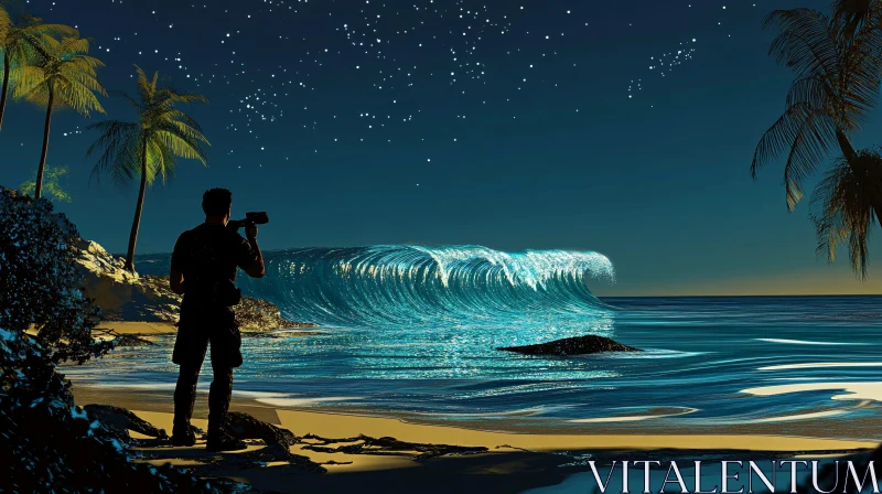 Starlit Wave Captured by Photographer