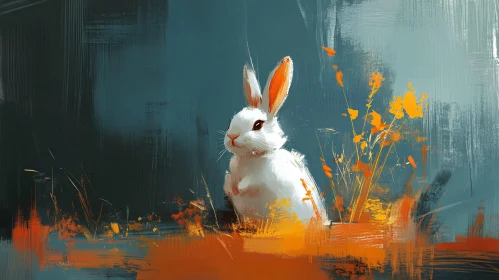 Rabbit in Orange Flora
