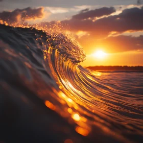 Sunset Wave - Ocean's Golden Embrace