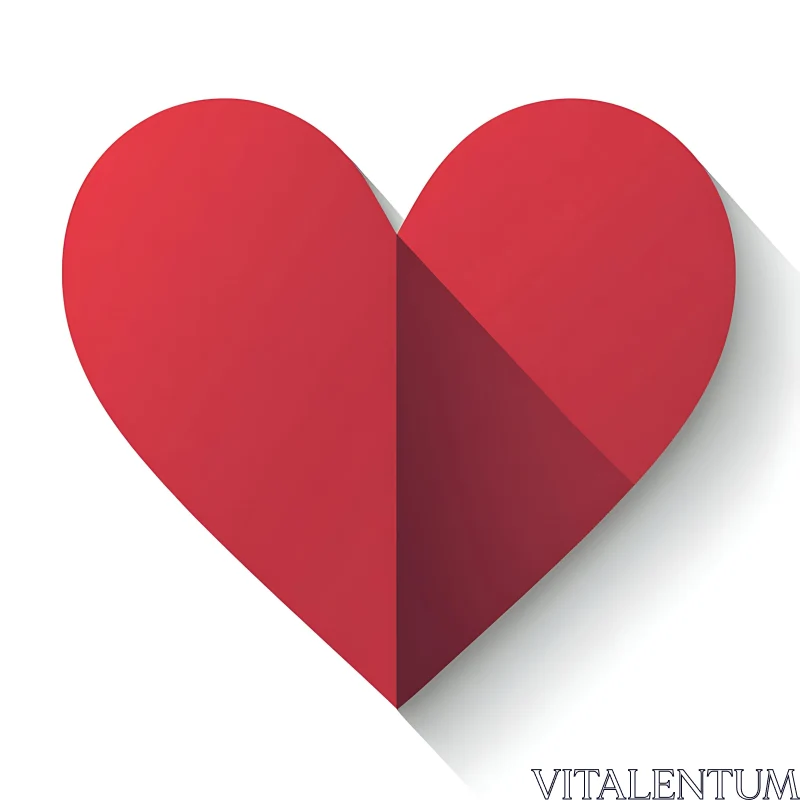 Graphic Red Heart with Shadow