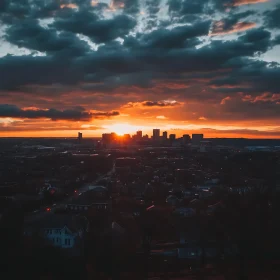 Cityscape Sunset: Silhouette of Buildings