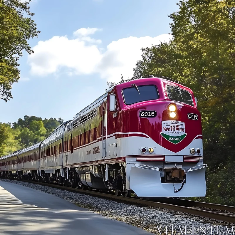 Classic Train Ride AI Image