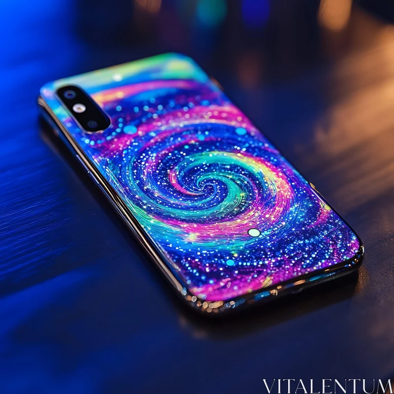 Colorful Galaxy Swirl on Phone Case