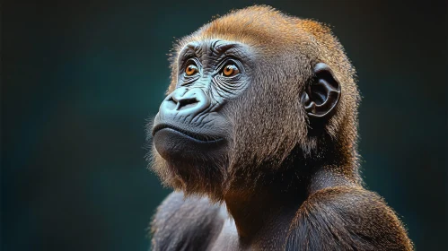 Thoughtful Gorilla Close-Up