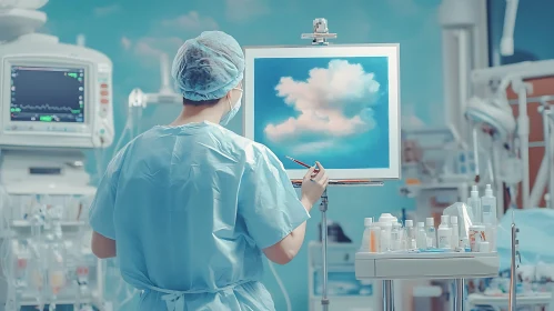 Hopeful Sky Painting in Hospital