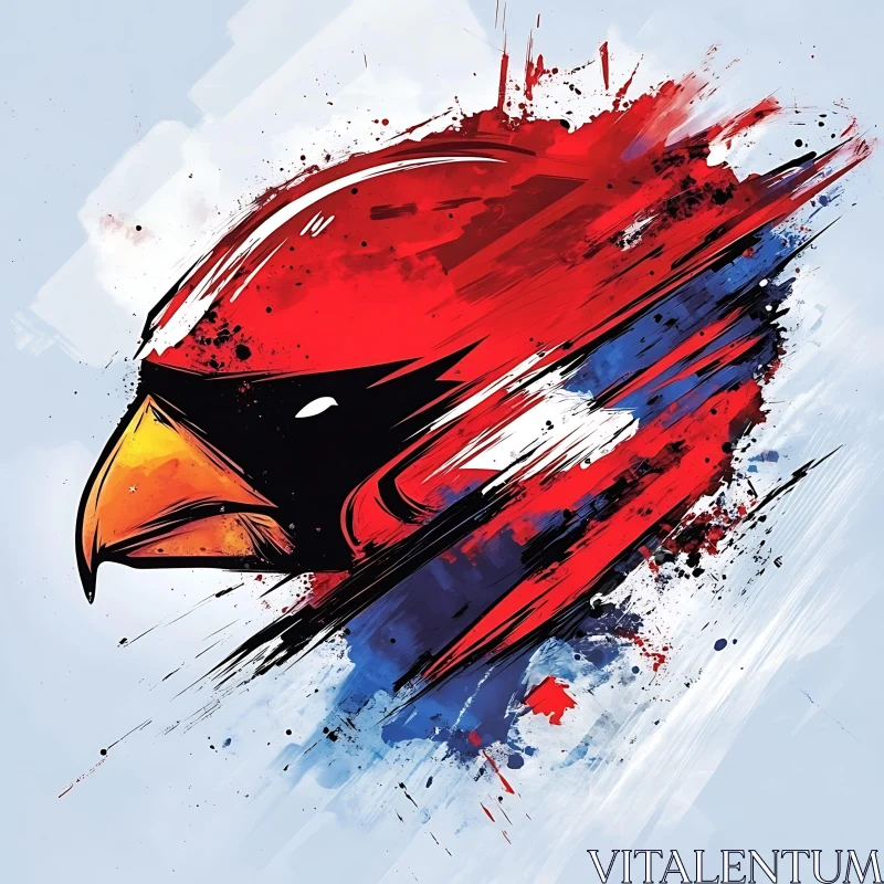 Abstract Cardinal Bird Art Illustration