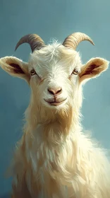 Peaceful Goat in Artistic Portrait