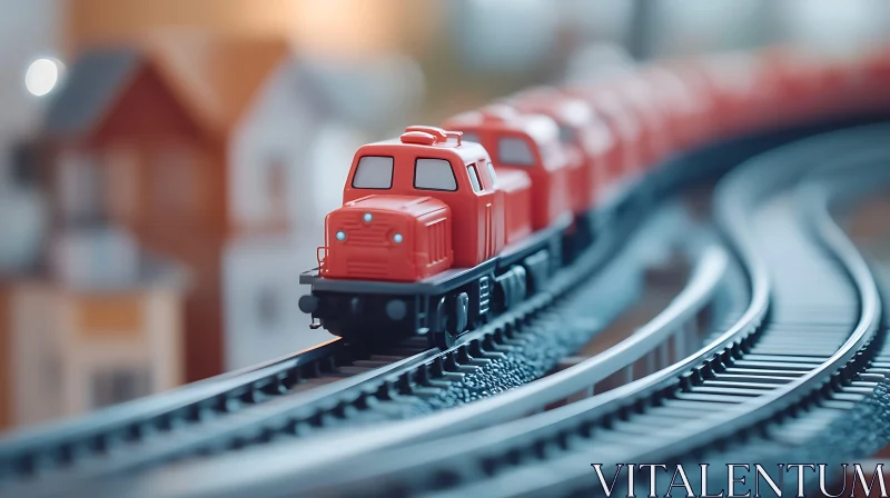 Model Train on a Miniature Railway