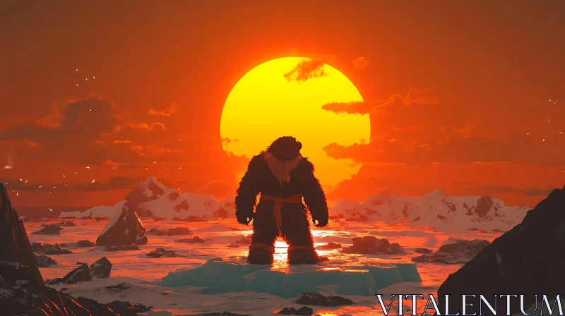 Arctic Monster at Fiery Sunset