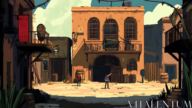 Old Town Pixel Scenery