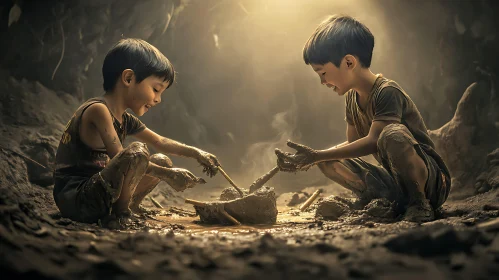 Innocent Mud Play: Children's Delight
