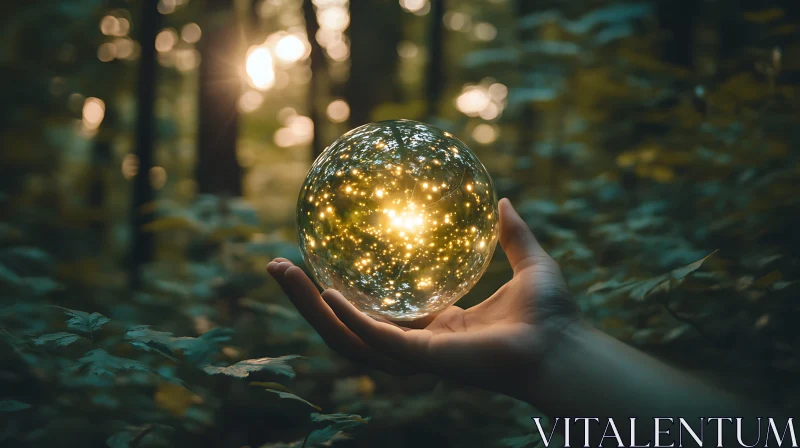 Glowing Orb in Woodland Hand