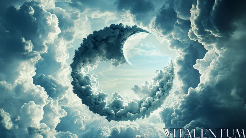 Circular Cloudscape Sky Window