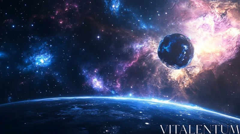 Cosmic Ballet of Planets and Stardust AI Image