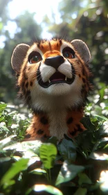 Animated Cheetah Cub in Nature