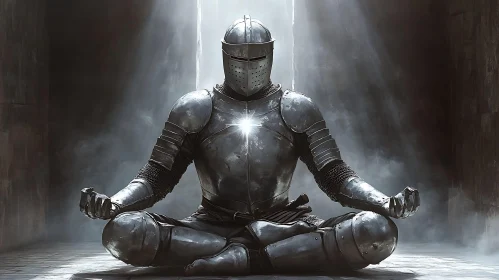 Armored Contemplation: A Knight's Serenity