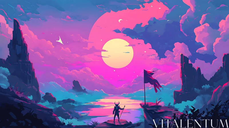 Moonlit Warrior Fantasy Art