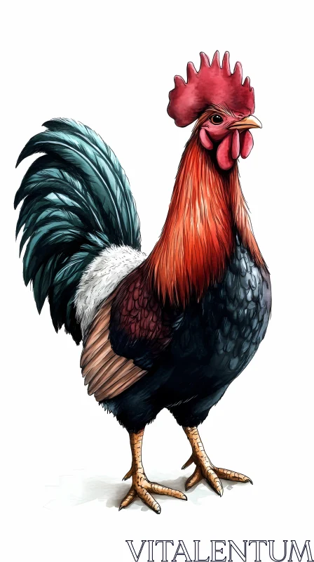 Colorful Rooster Standing Proudly