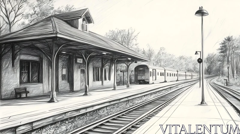 Vintage Train Station Art