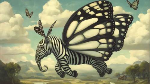 Surreal Zebra Elephant Hybrid Art