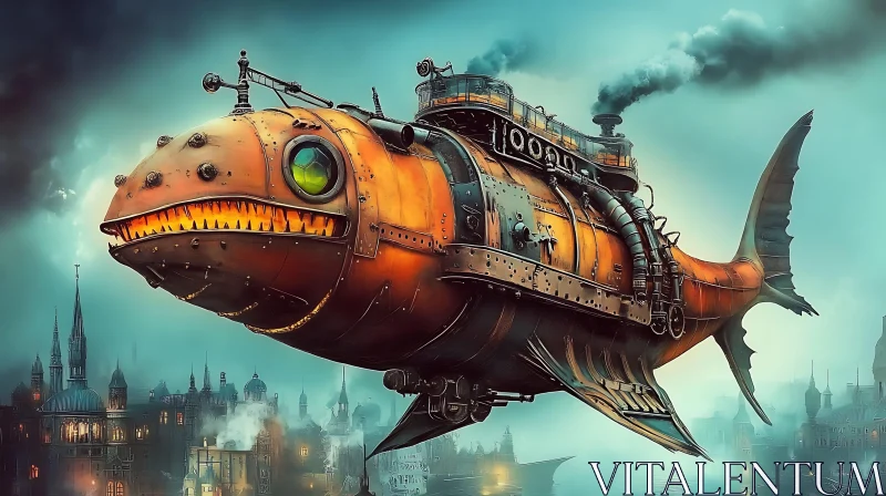 Steampunk Fish Airship Fantasy