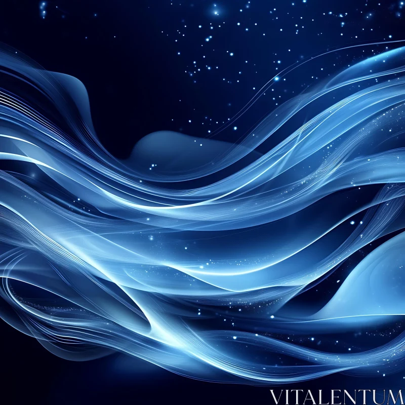Abstract Blue Waves with Light Effects