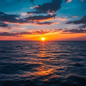 Sunset Over the Calm Ocean