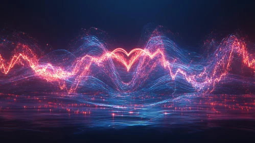 Abstract Heart of Neon Lights