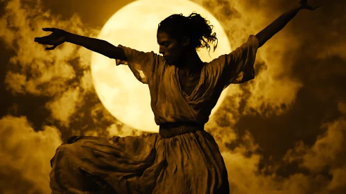 Woman Dancing Under Moonlight
