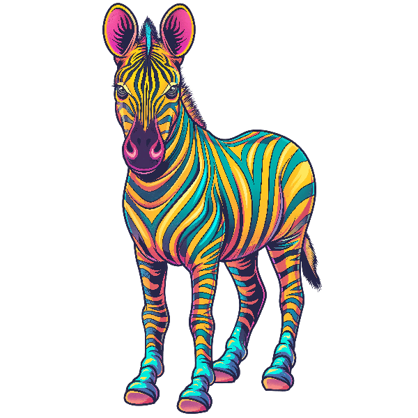 Colorful Zebra Art Print