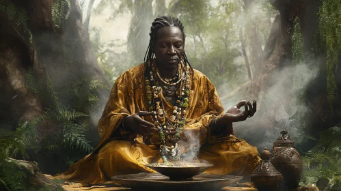 Serene Forest Meditation Scene