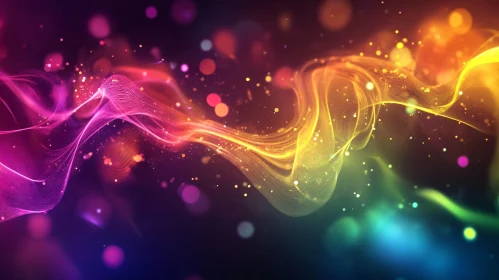 Glowing Abstract Wave Art