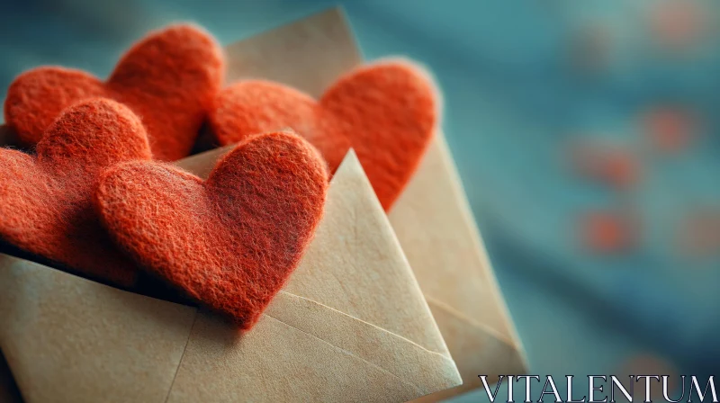 Envelope overflowing with love hearts